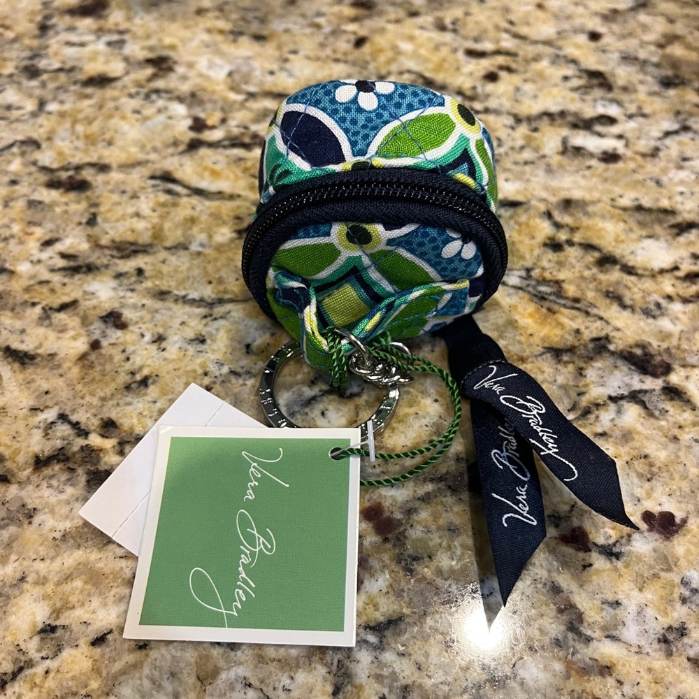 Vera Bradley Daisy Daisy Tiny Traveler Key Fob Ring Coin Bag Charm NWT RARE